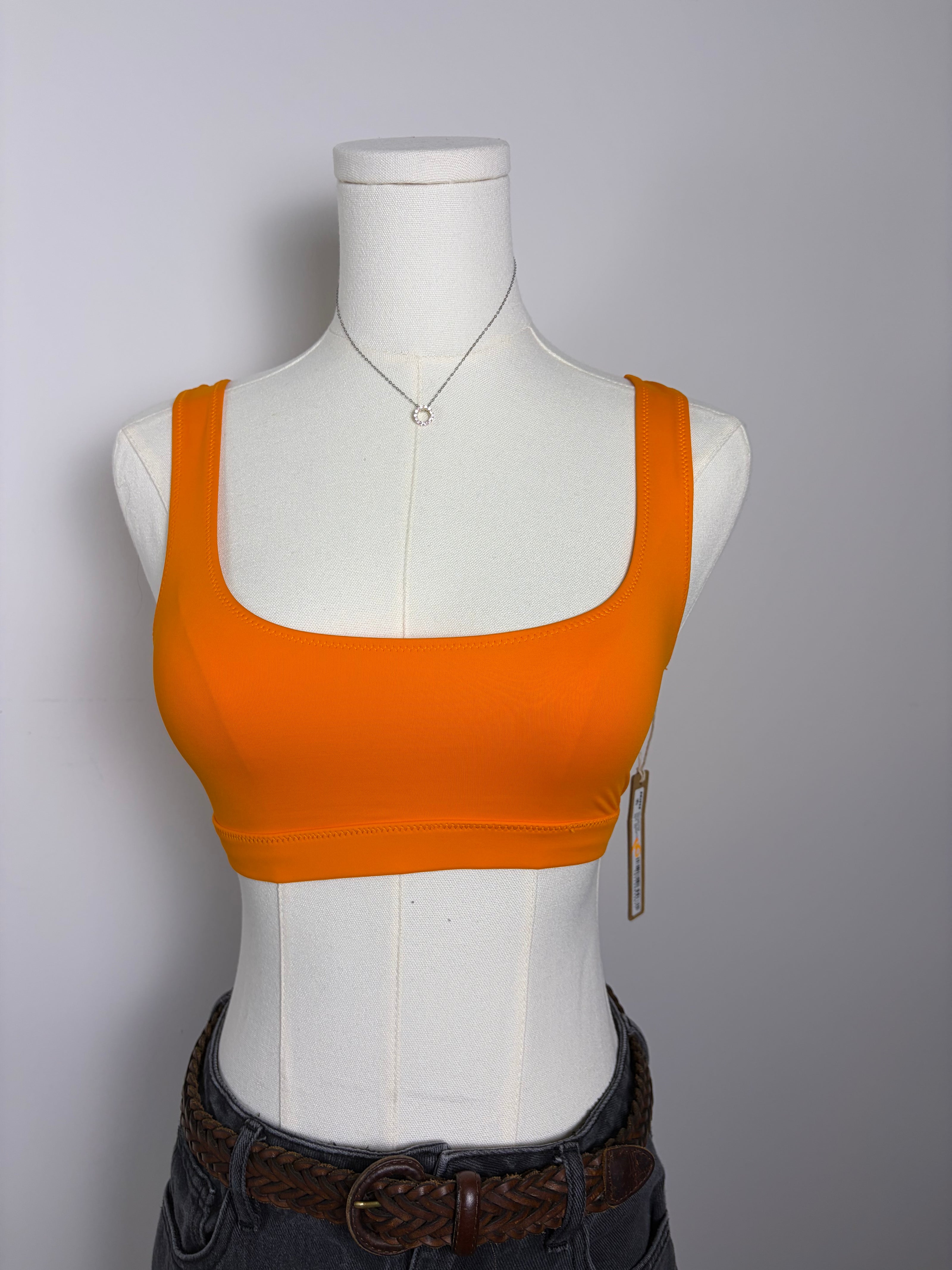 Skims Neon Orange Bathing Suit Top