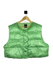 Nike Metallic Neon Green Cropped Puffer Vest