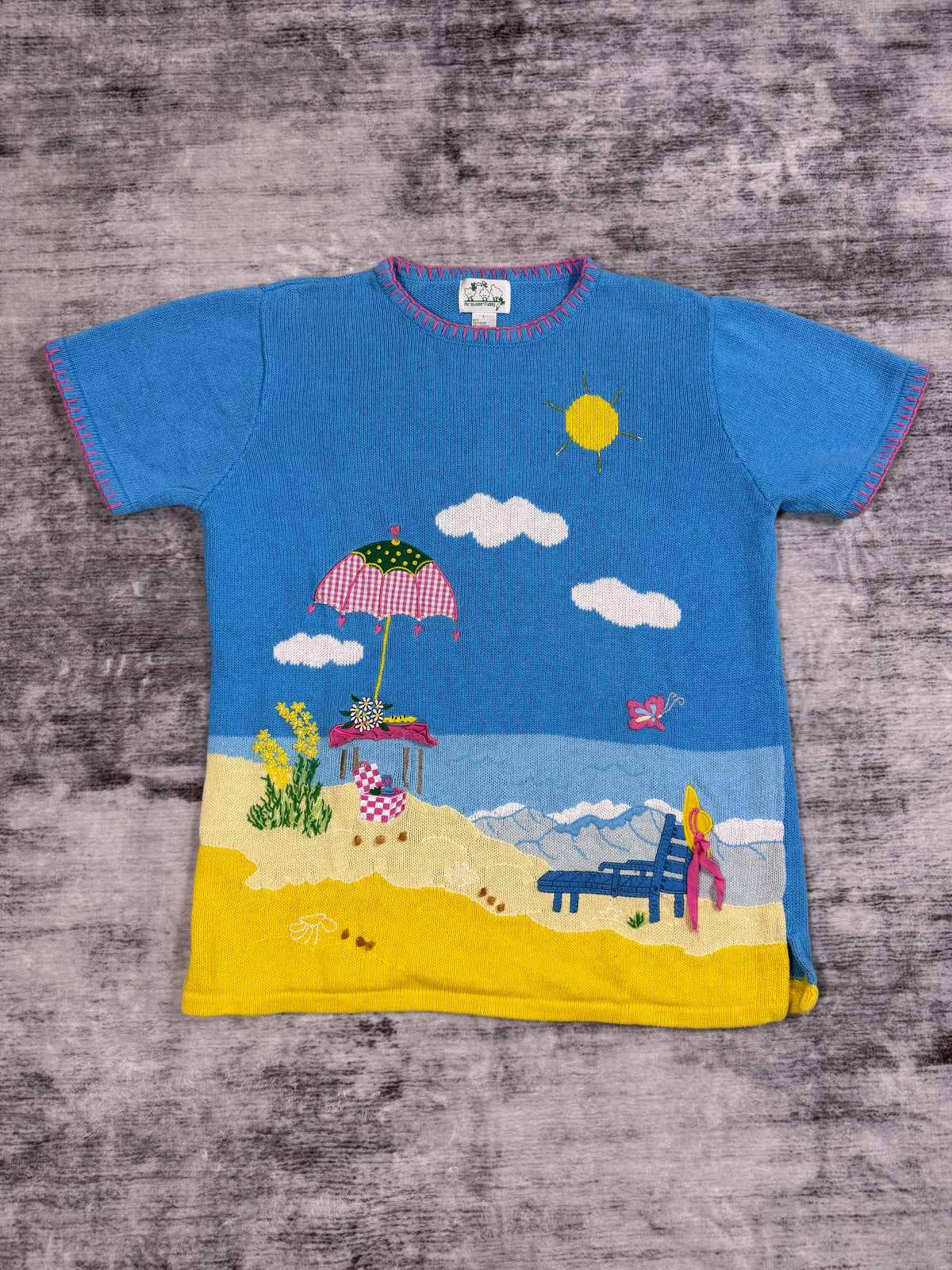 Coastal Quacker Factory Beach Embroidered Sweater