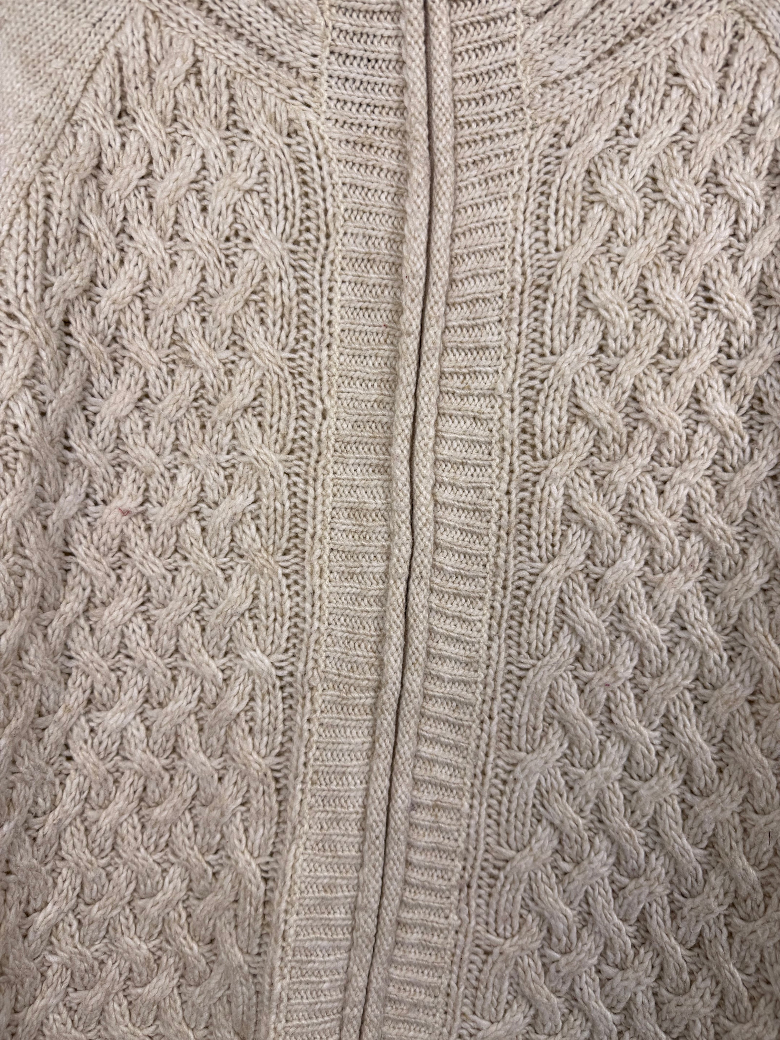 REI Beige Knit Full Zip Sweater