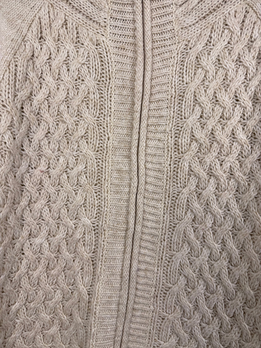 REI Beige Knit Full Zip Sweater