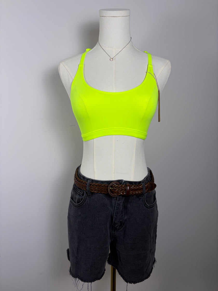 Skims Neon Yellow Racerback Bathing Suit Top