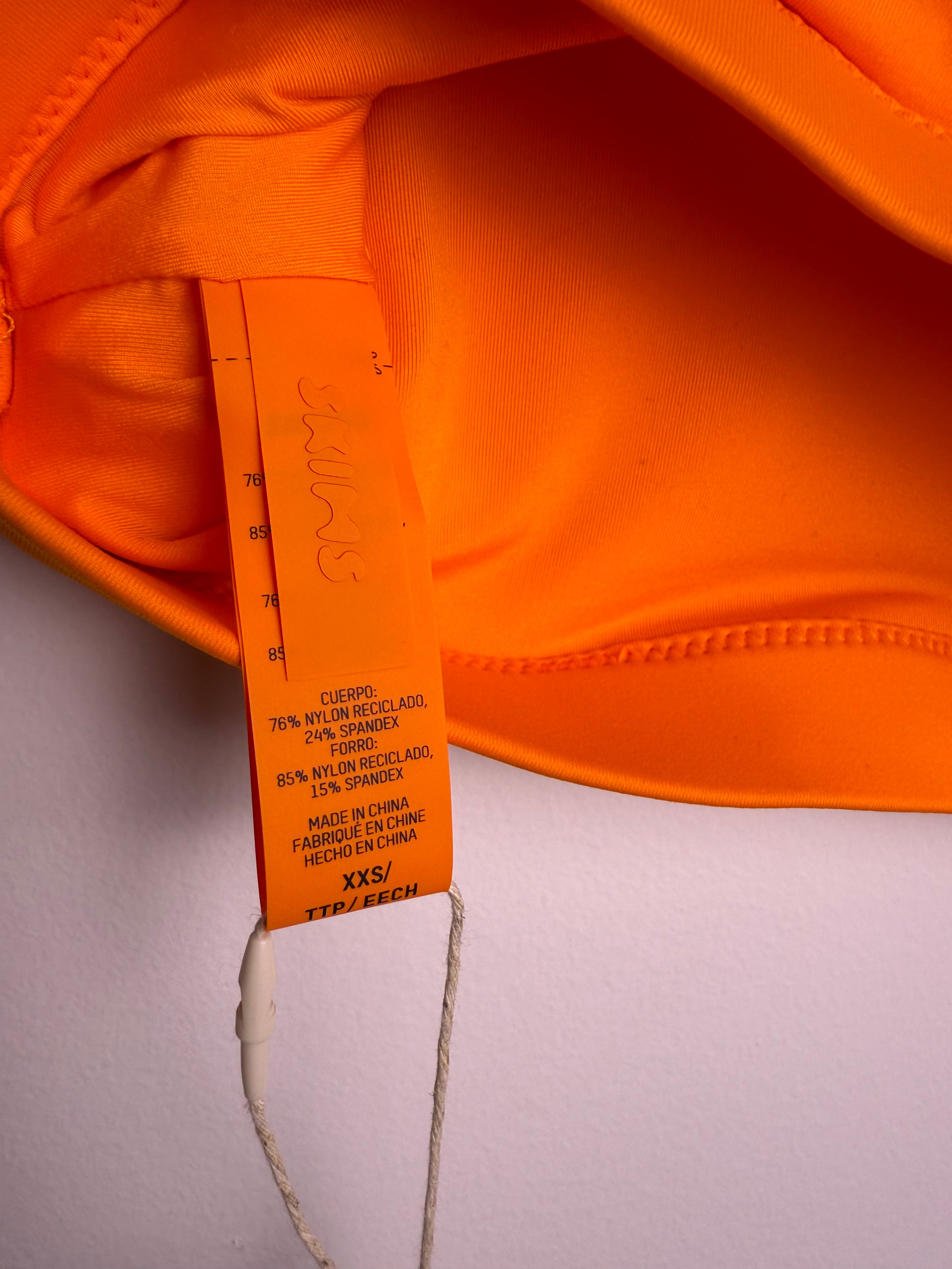 Skims Neon Orange Bathing Suit Top