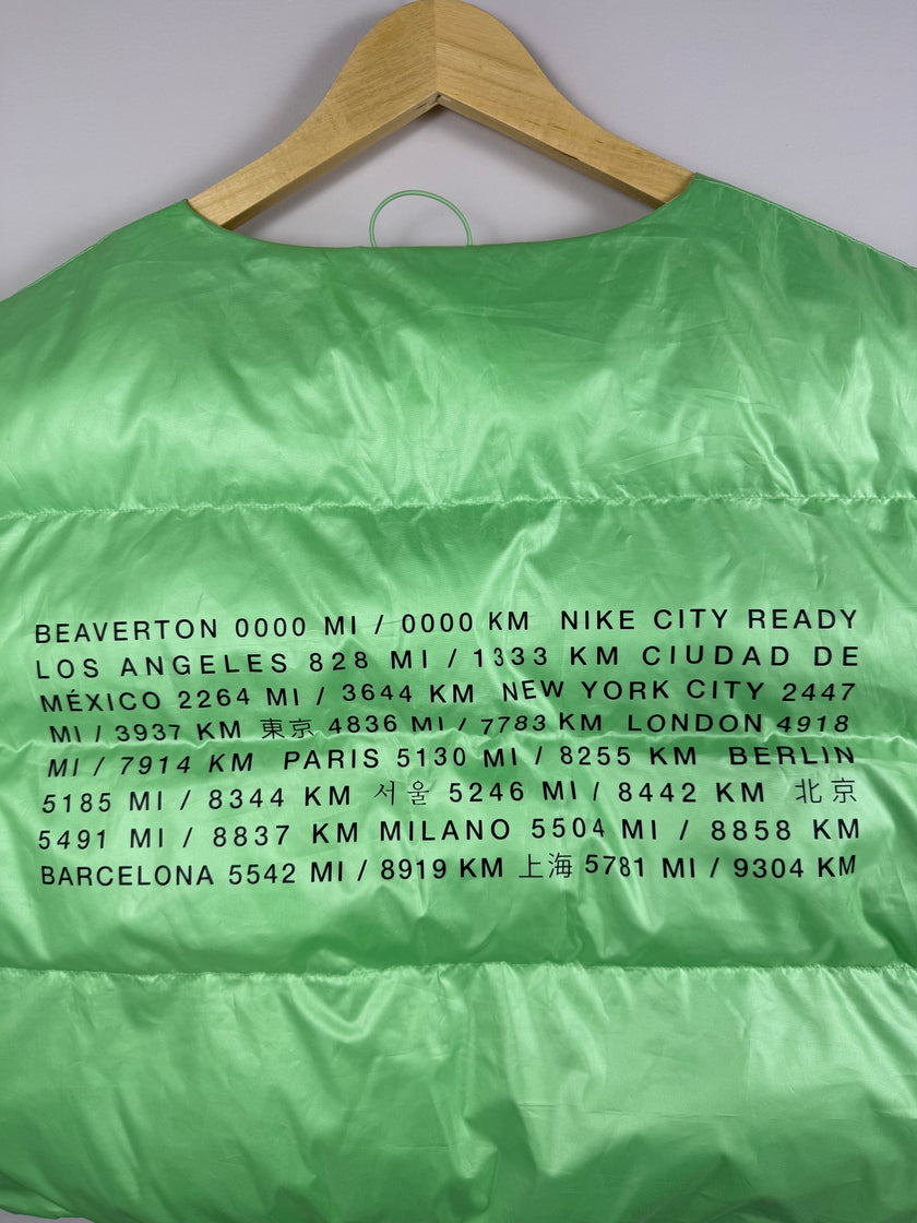 Nike Metallic Neon Green Cropped Puffer Vest