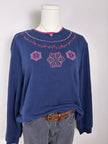 Hasting & Smith Floral Granny Double Collar Crewneck