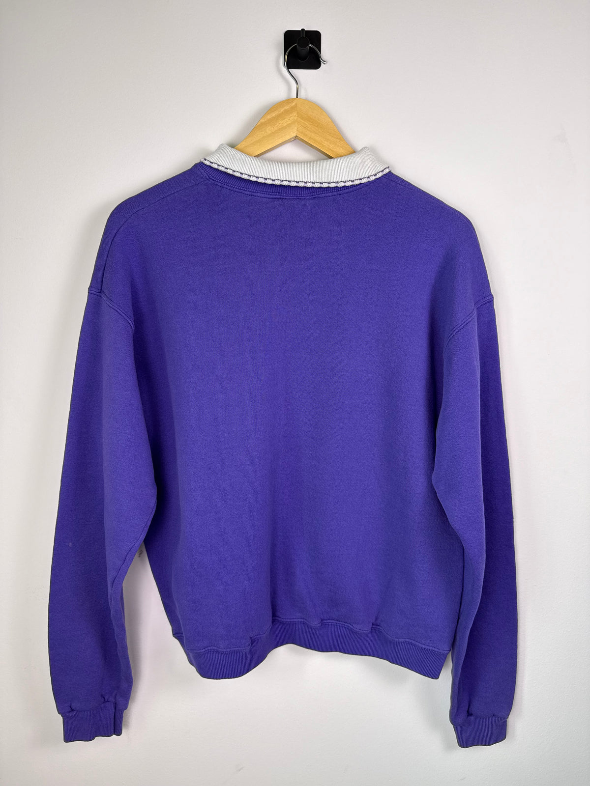 Double Collar Purple Floral Crewneck