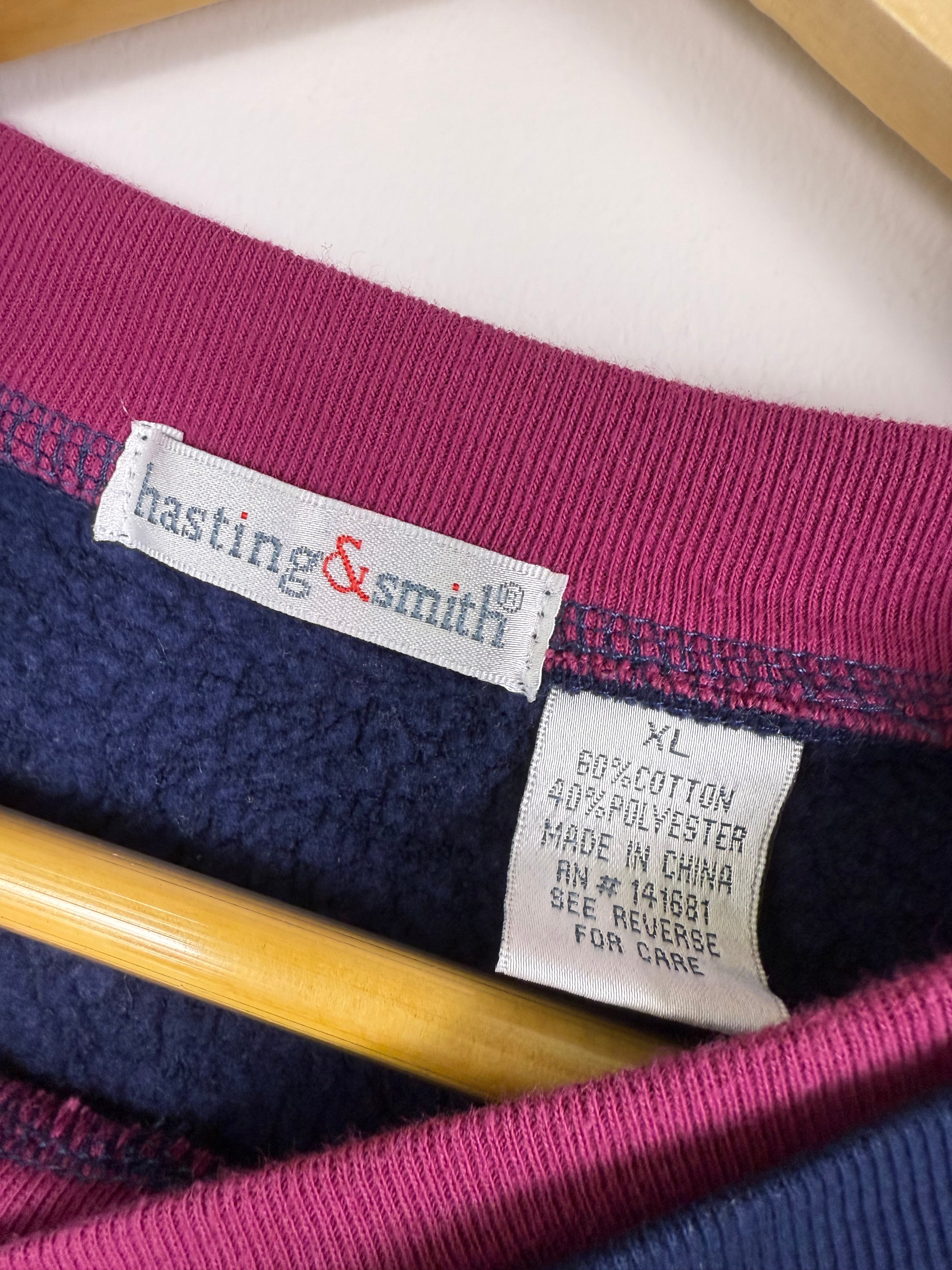 Hasting & Smith Floral Granny Double Collar Crewneck