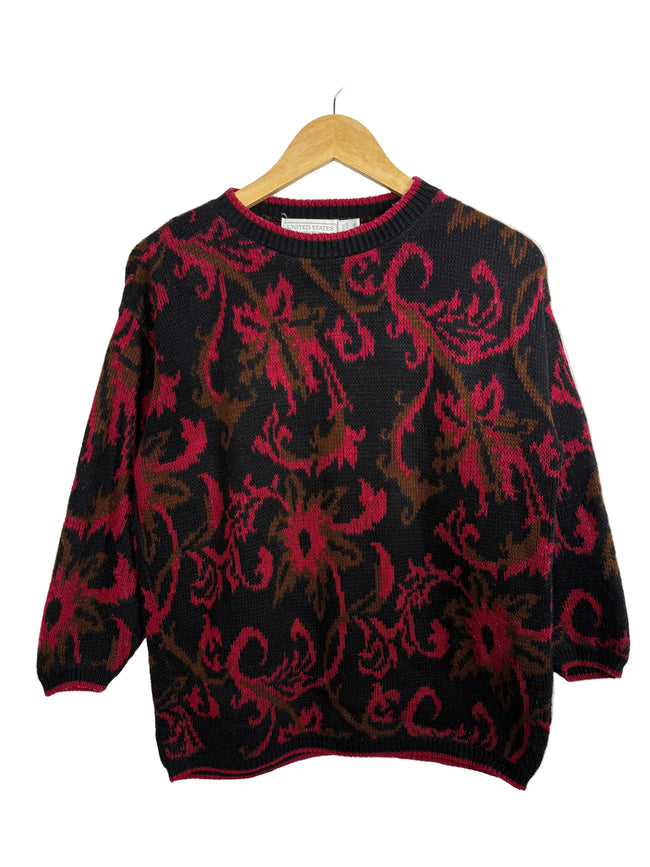 United States Sweaters Floral Granny Knit Sweater