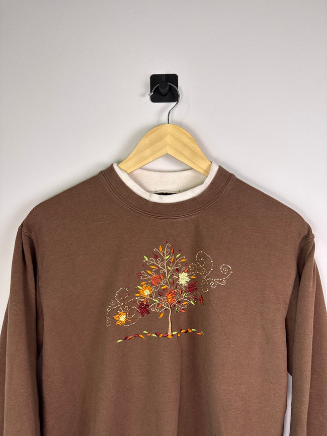 Fall Double Collar Brown Sweater