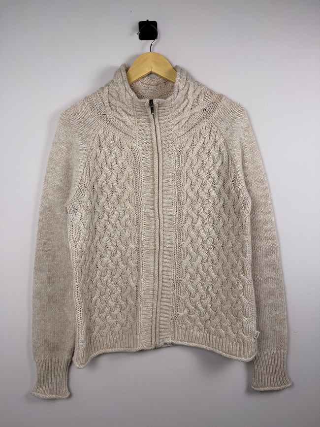 REI Beige Knit Full Zip Sweater