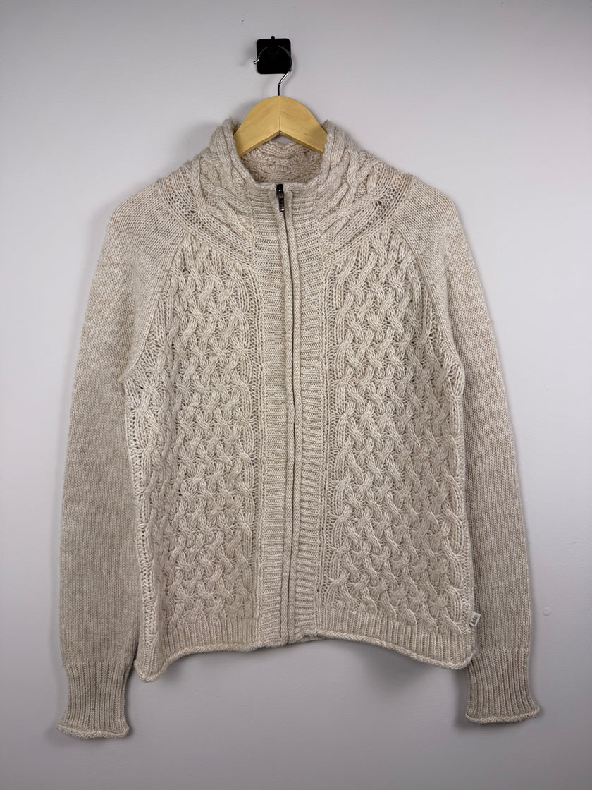 REI Beige Knit Full Zip Sweater