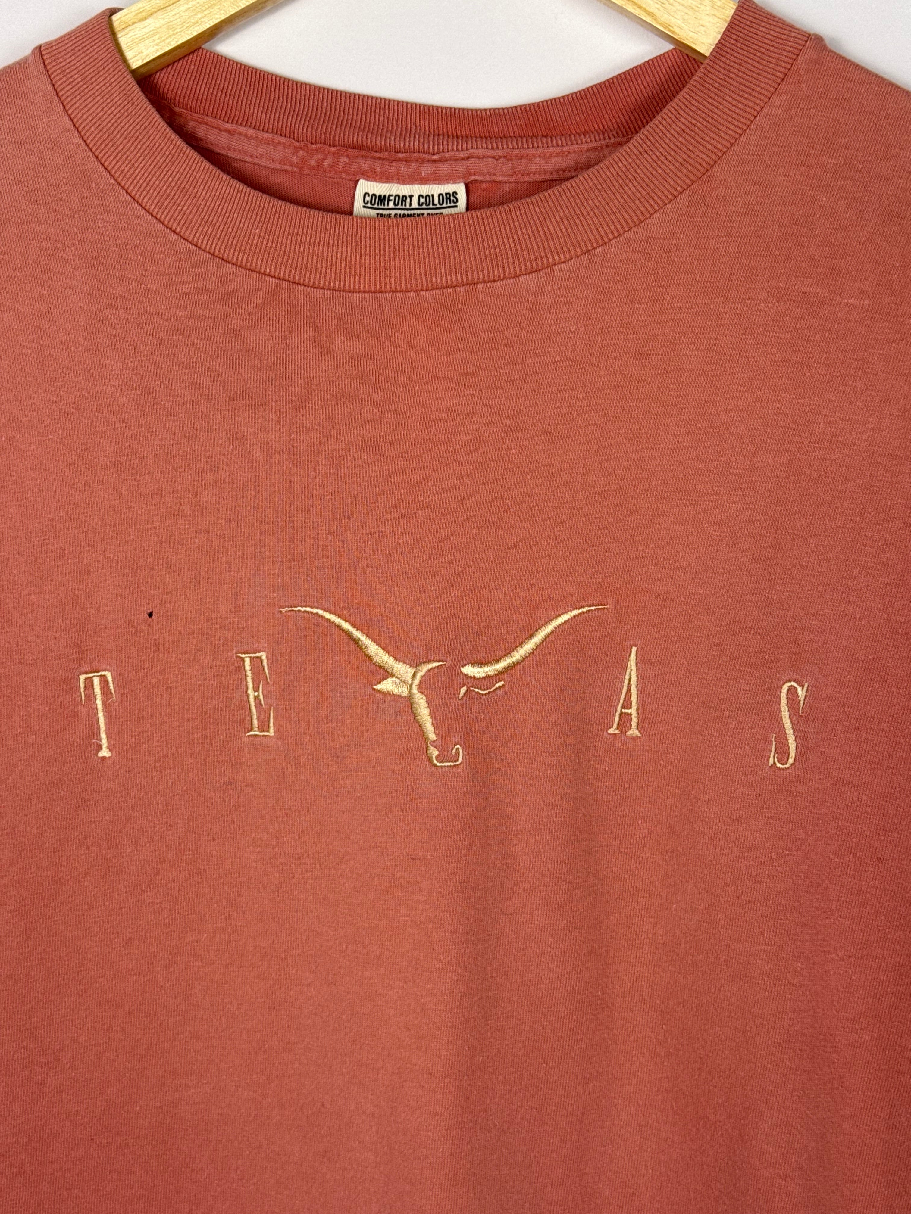 Texas Horn Embroidered Spell Out Tee