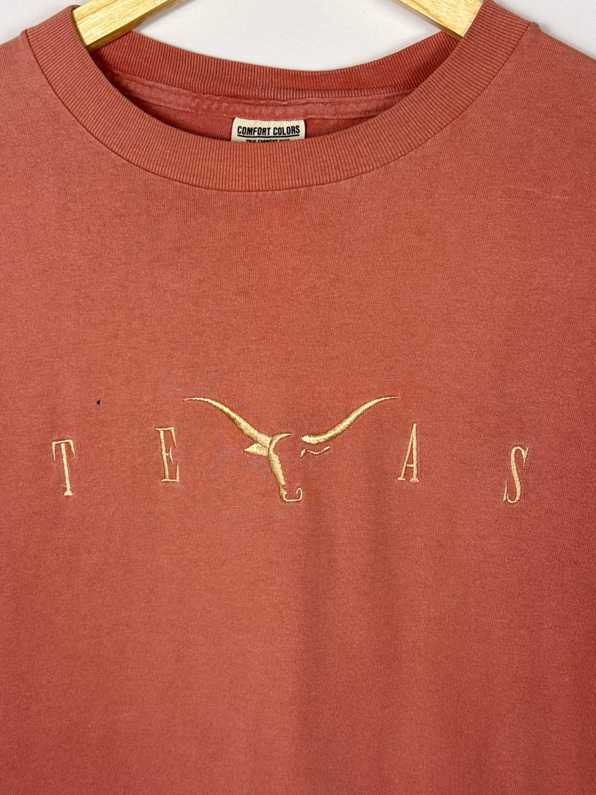 Texas Horn Embroidered Spell Out Tee