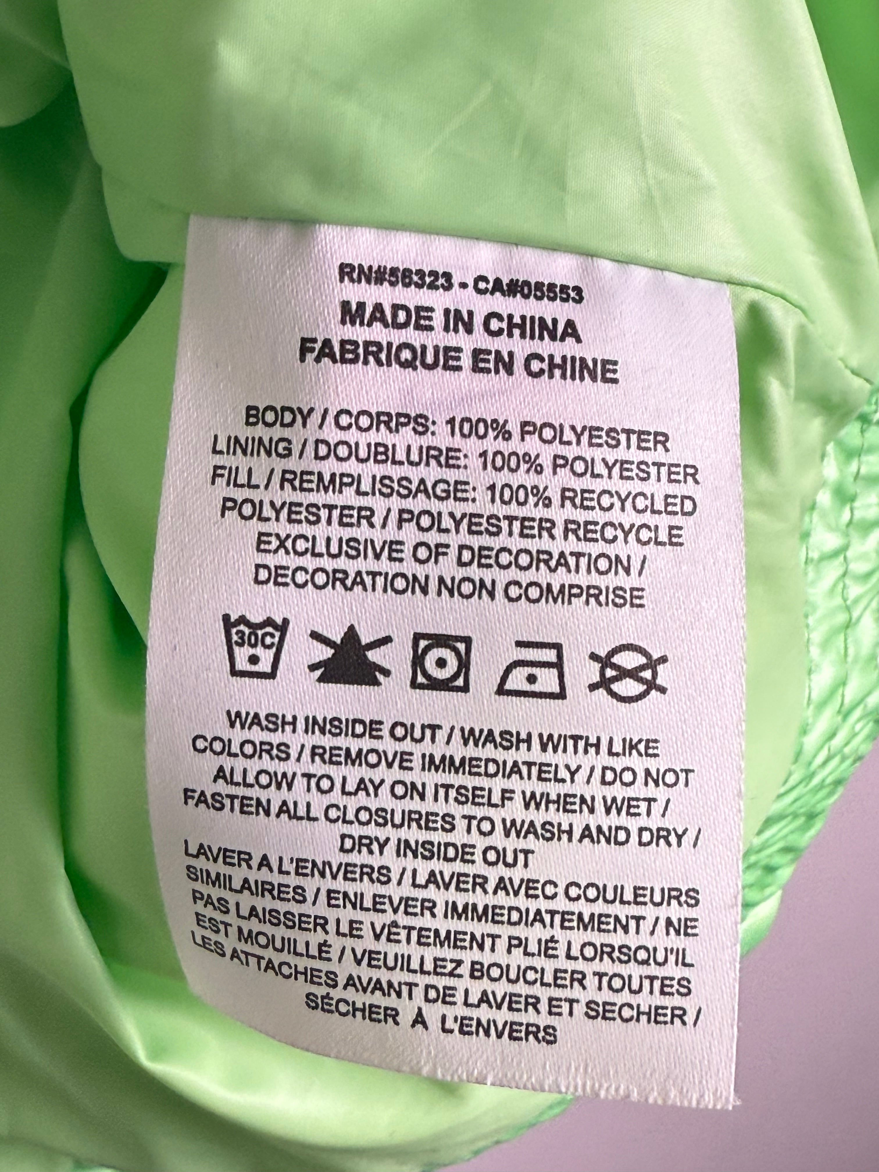 Nike Metallic Neon Green Cropped Puffer Vest