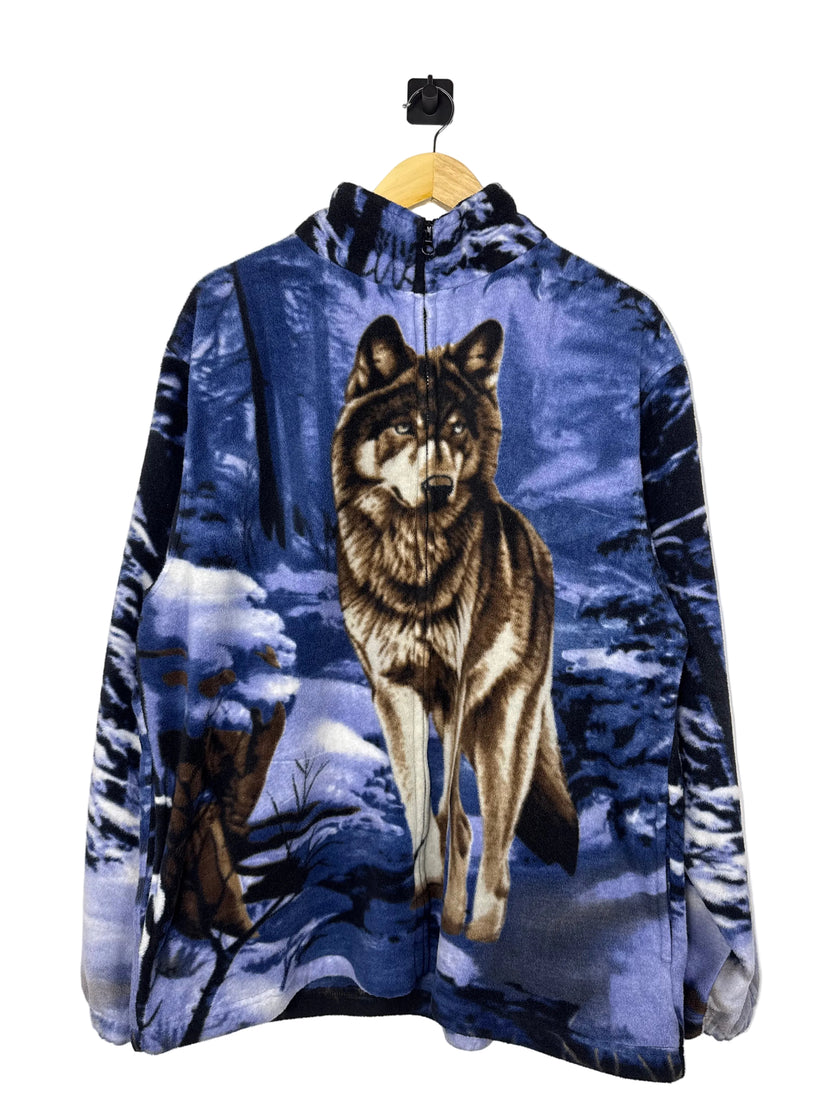 Wolf All Over Print Full Zip Fleece
