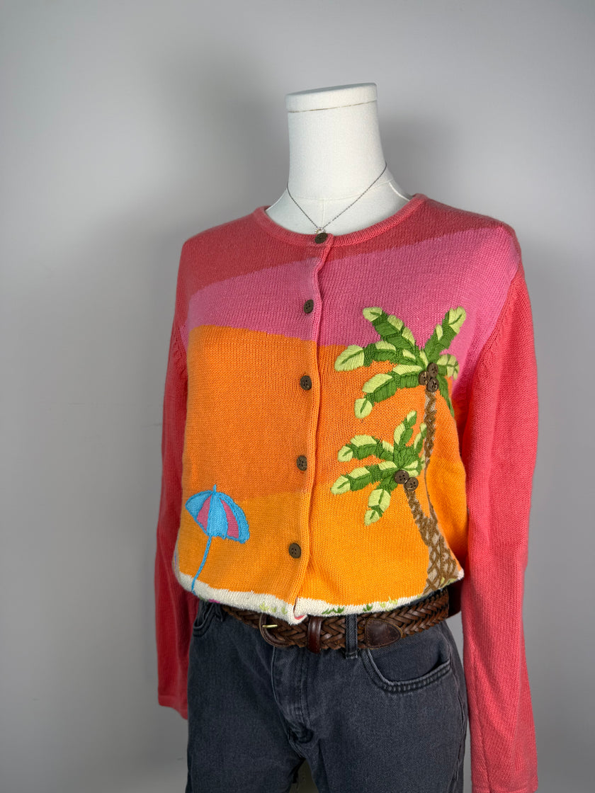 Casual Living Granny Coastal Palm Tree Sweater