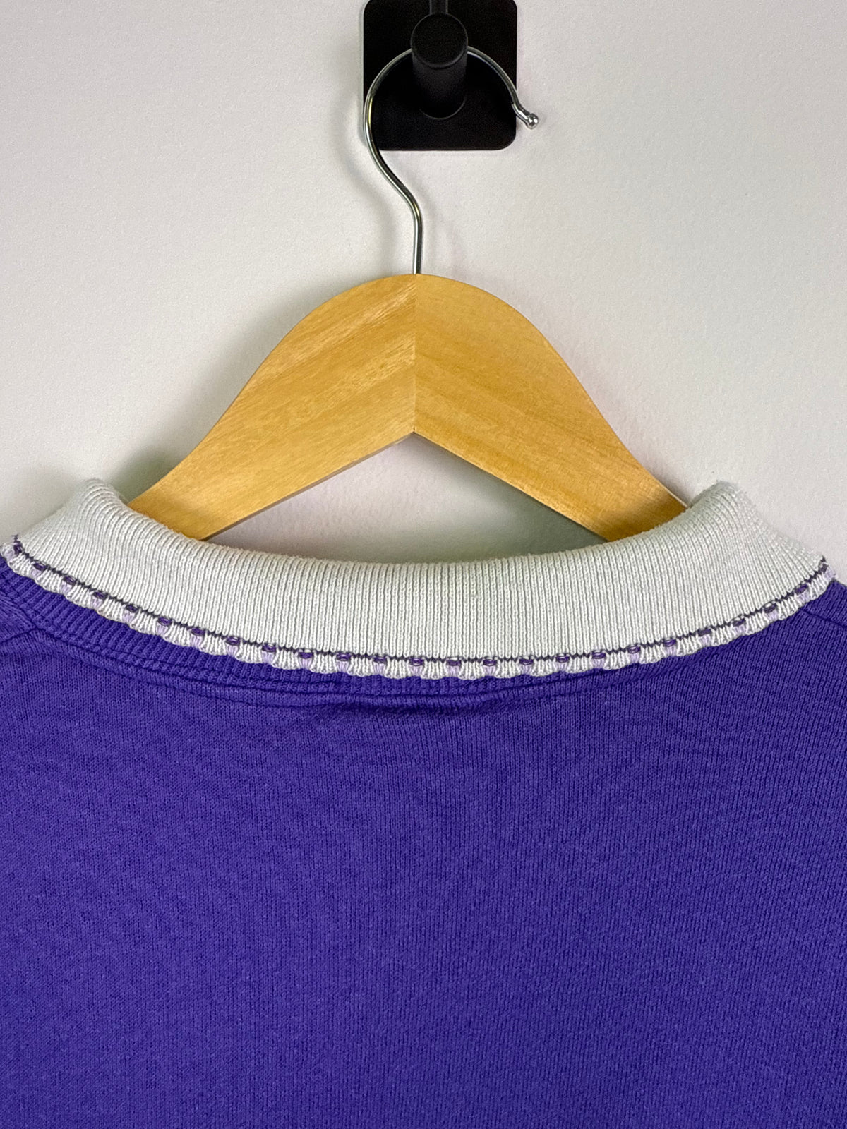 Double Collar Purple Floral Crewneck