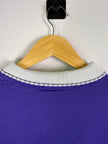 Double Collar Purple Floral Crewneck