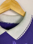 Double Collar Purple Floral Crewneck