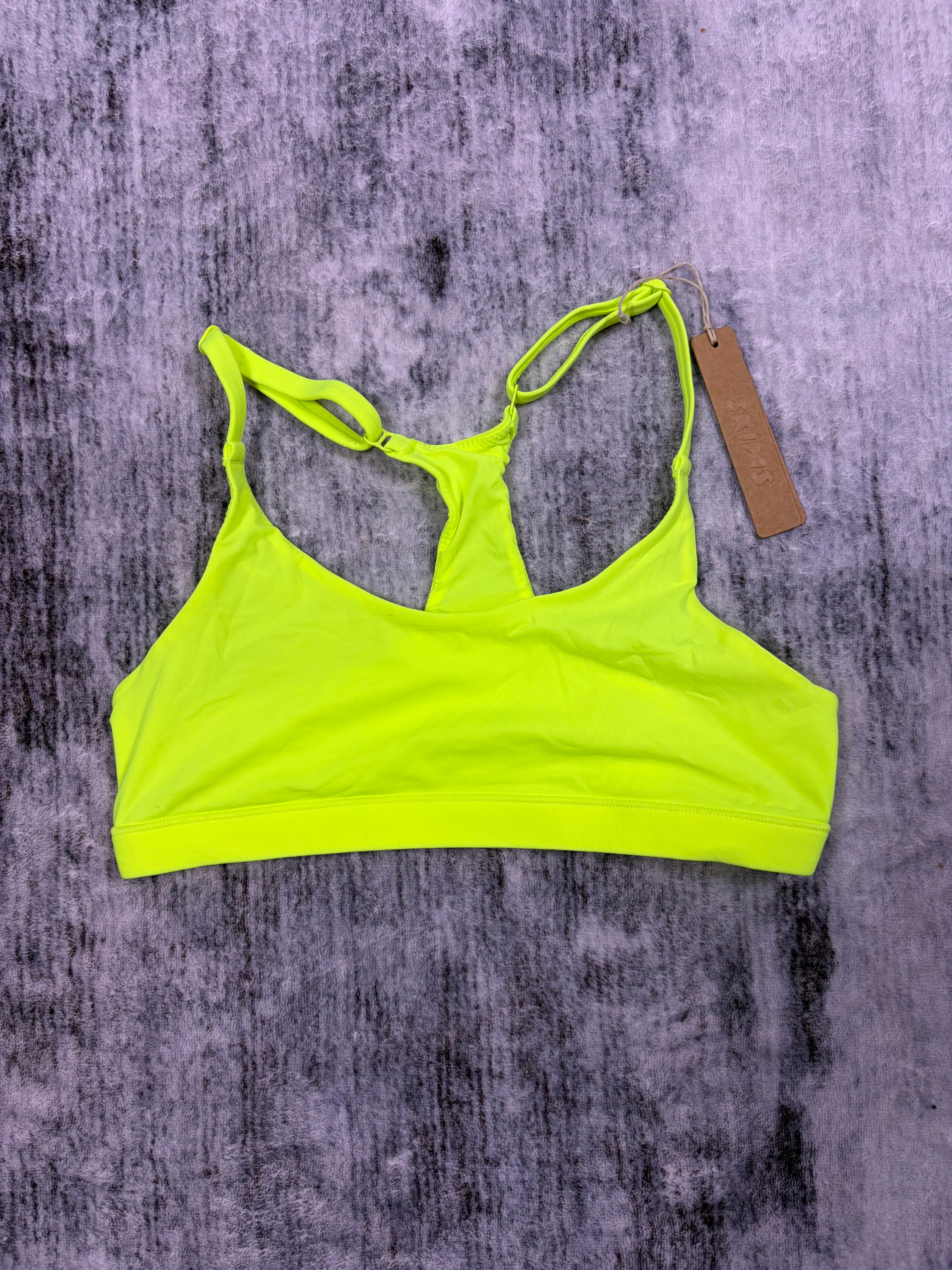 Skims Neon Yellow Racerback Bathing Suit Top