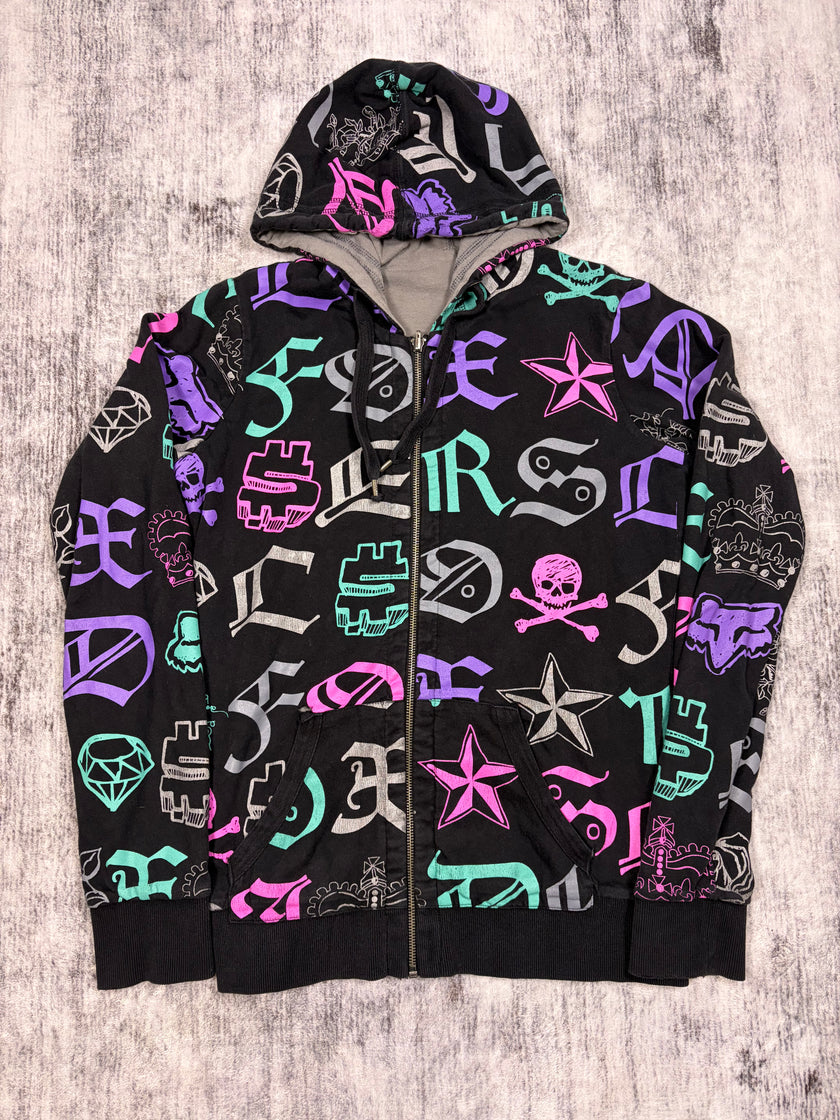 Y2K Fox Racing Full Zip Hoodie