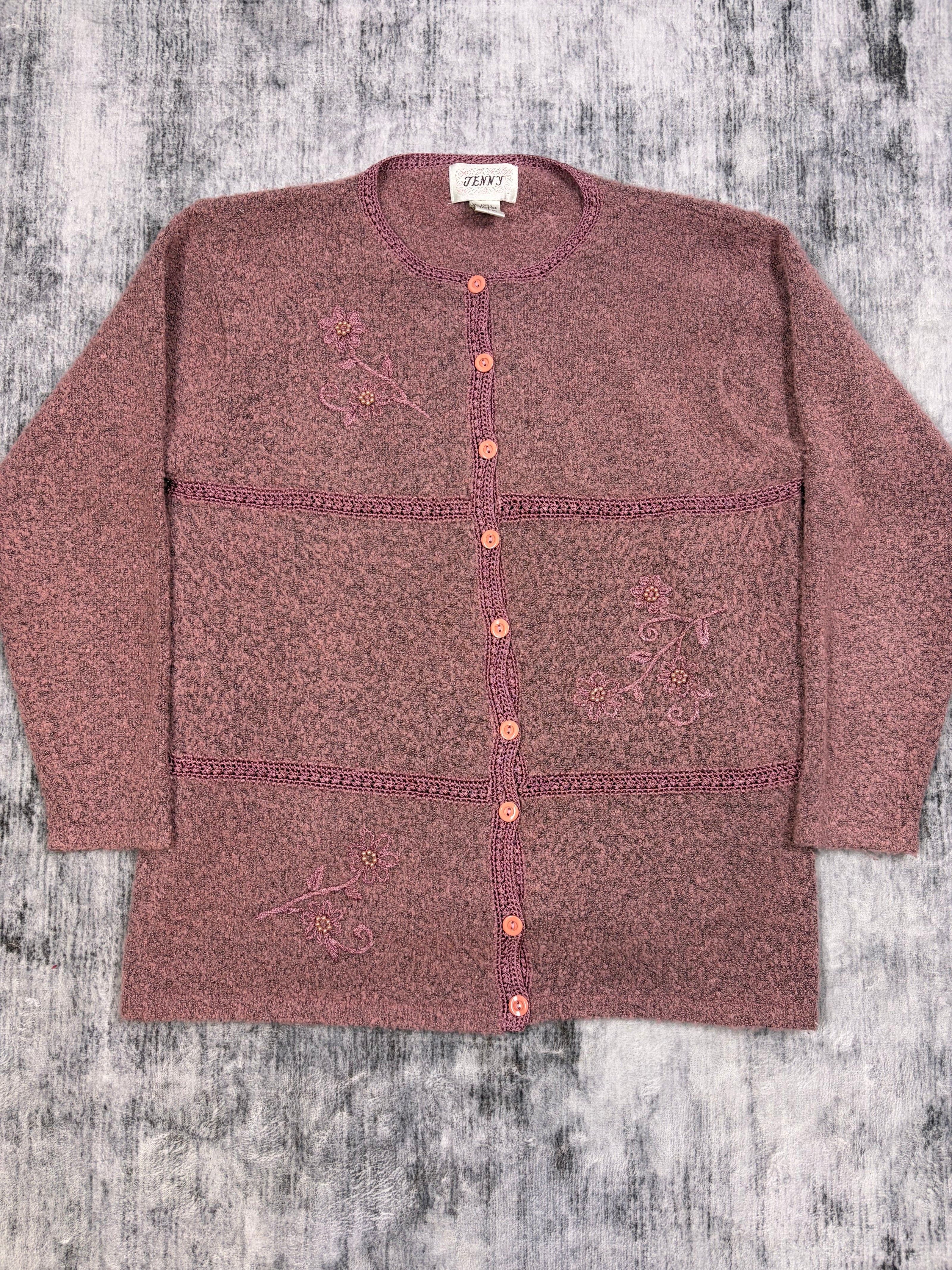 Jenny Floral Sweater Blouse Button Up