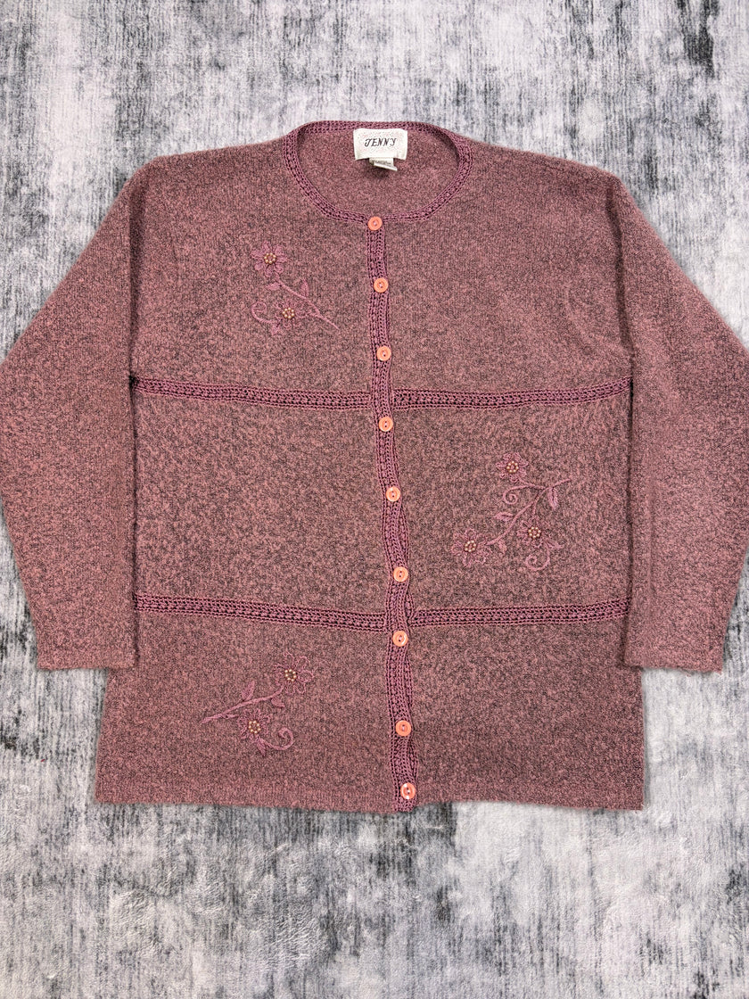 Jenny Floral Sweater Blouse Button Up