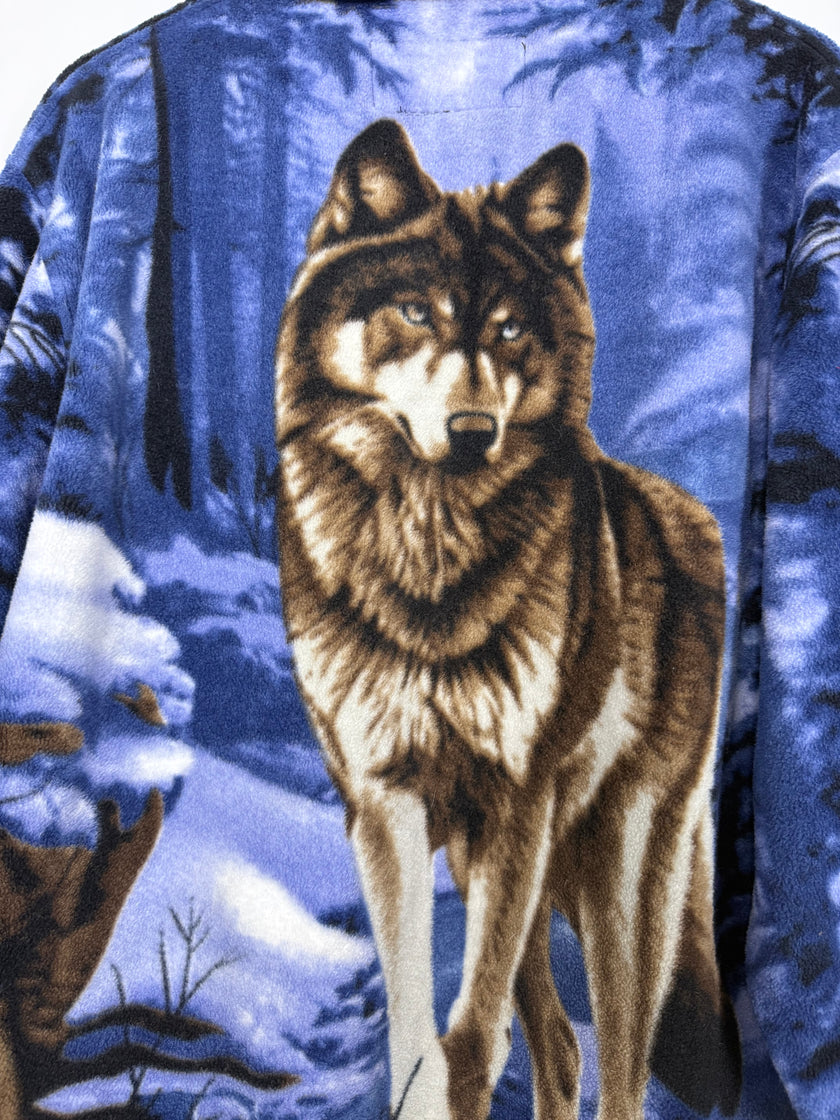 Wolf All Over Print Full Zip Fleece