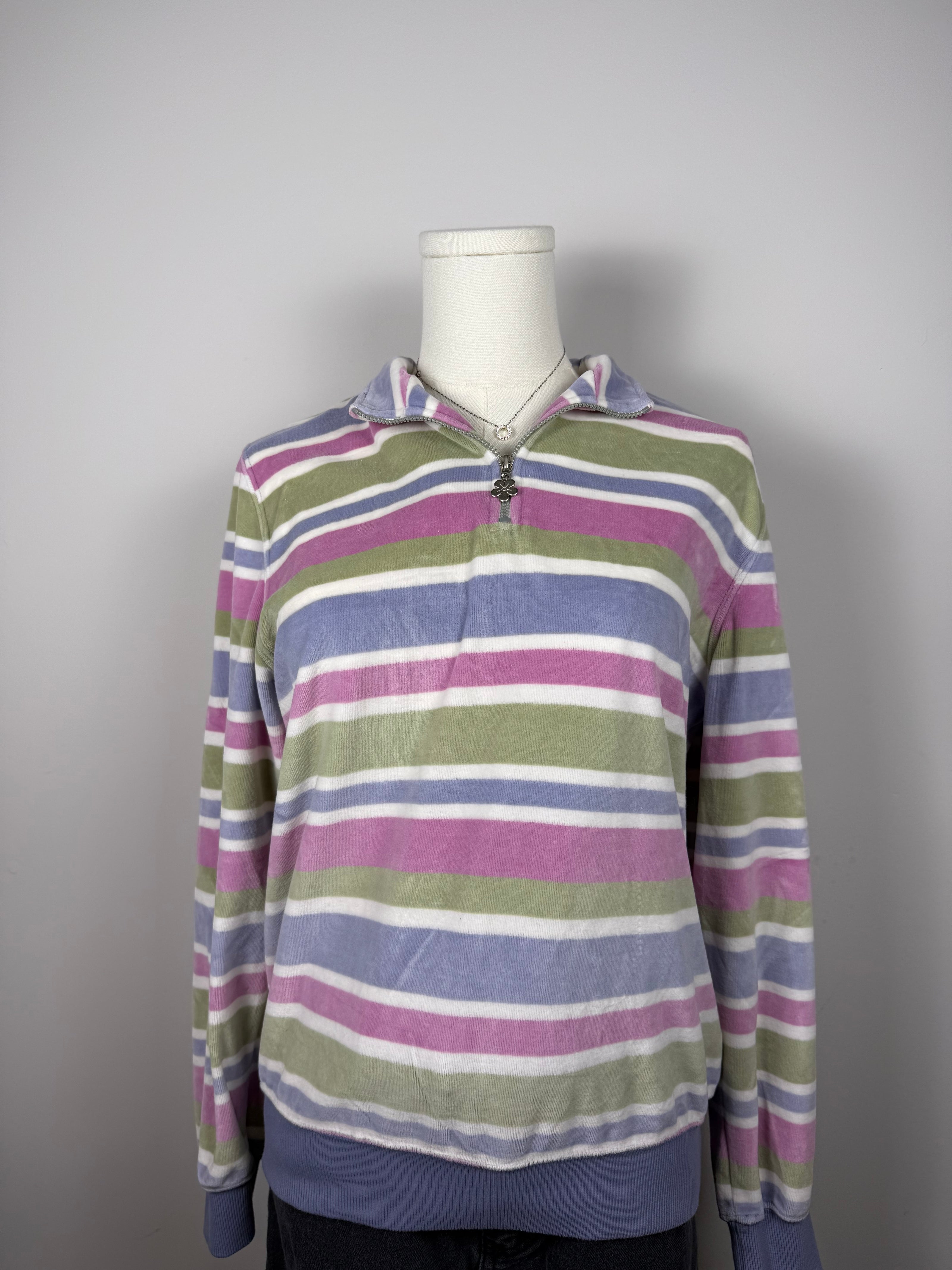 Colorful Striped Granny Full Zip Sweatshirt