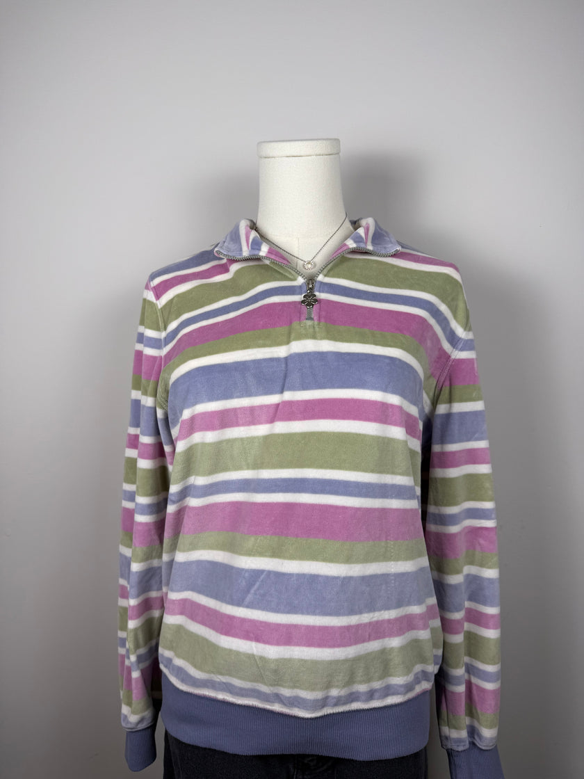 Colorful Striped Granny Full Zip Sweatshirt