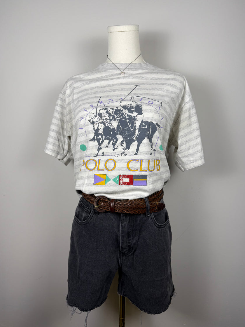 International Polo Club Striped Graphic Tee