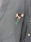 Mickey Mouse Embroidered Button Up