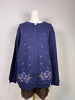 Colorful Embroidered Button-Up Sweater