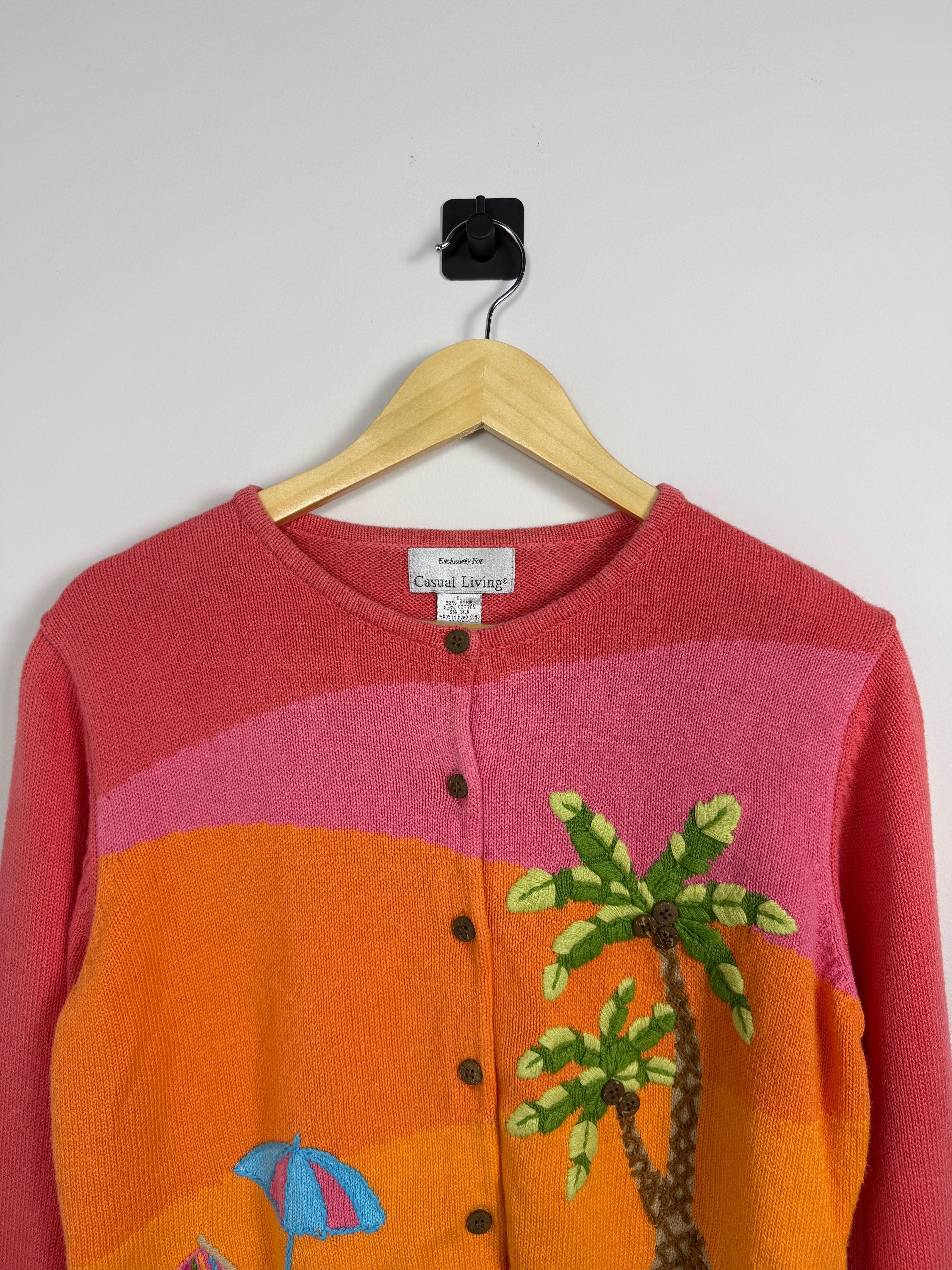 Casual Living Granny Coastal Palm Tree Sweater