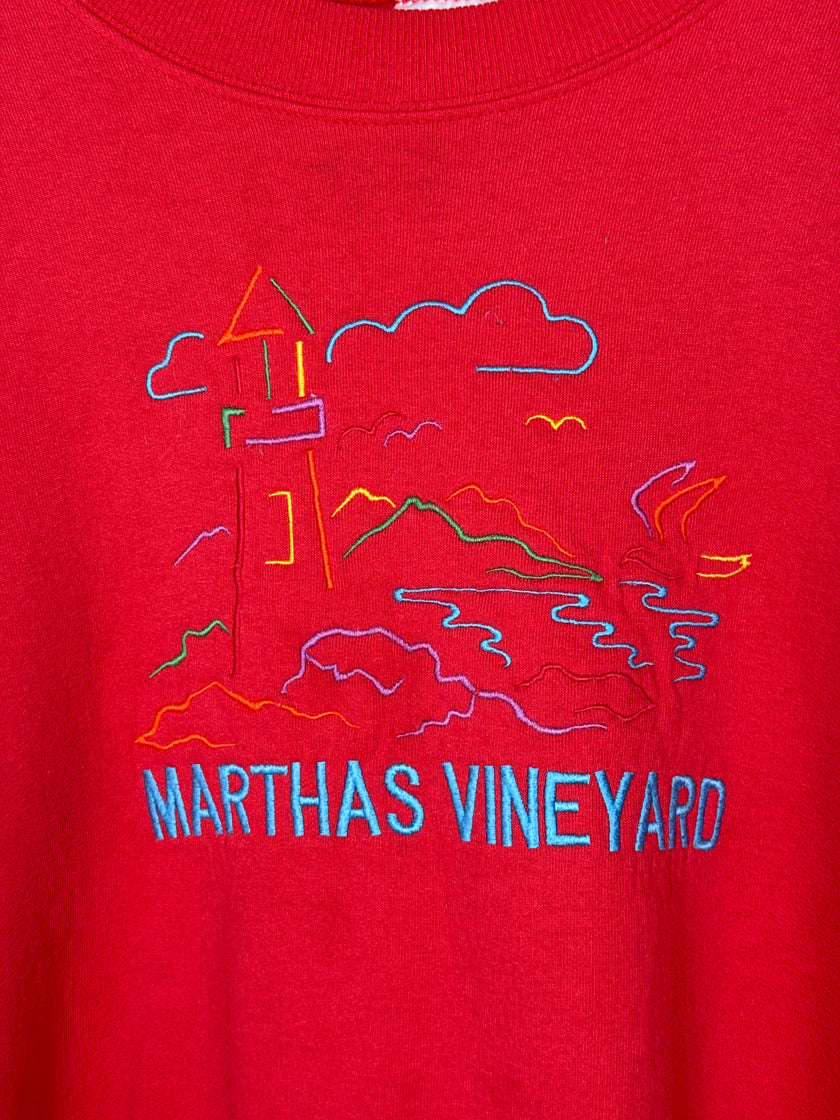 Martha's Vineyard Lighthouse Embroidered Crewneck