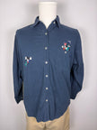 Mickey Mouse Embroidered Button Up