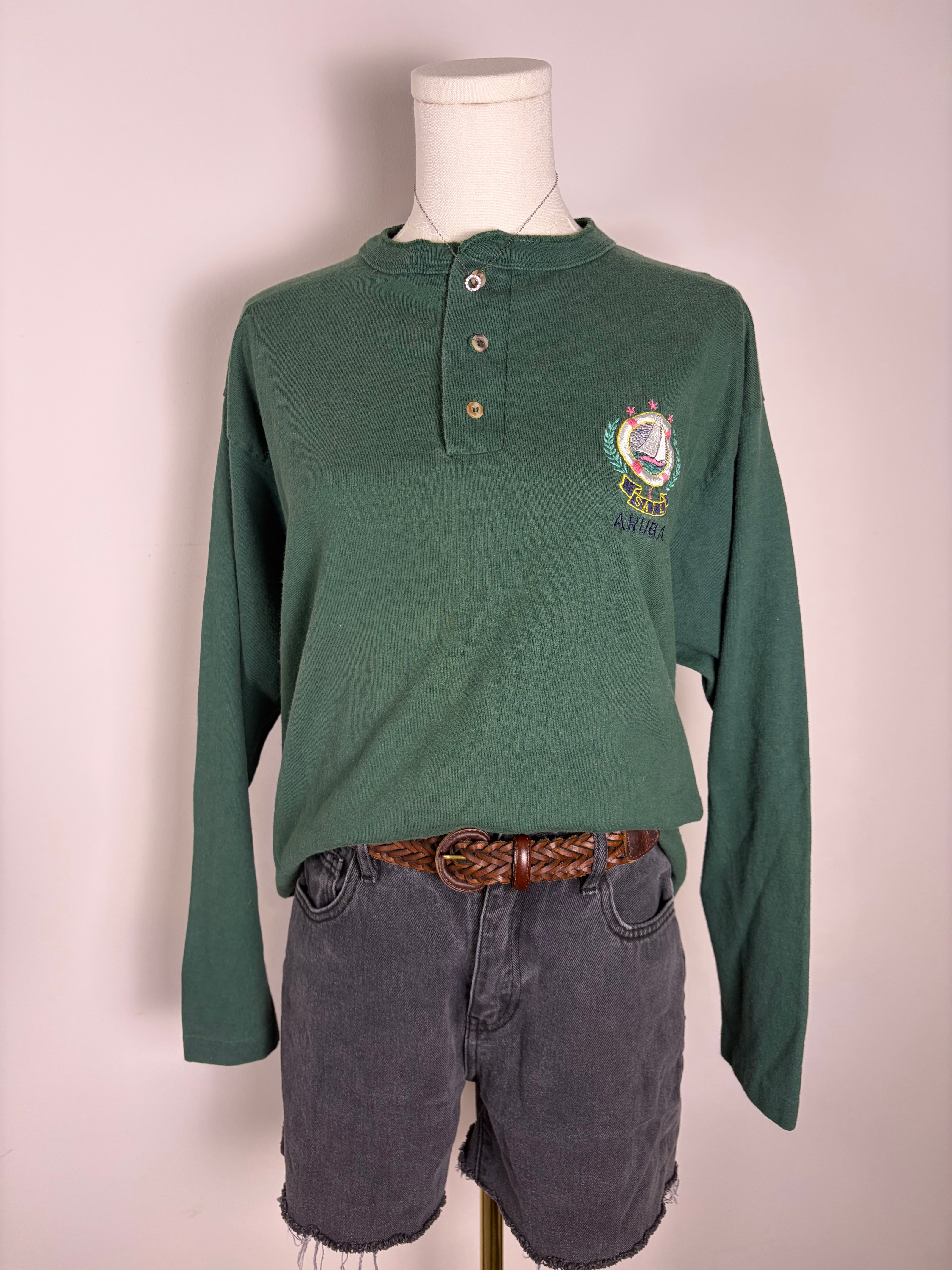 90s Aruba Sailing Henley Shirt