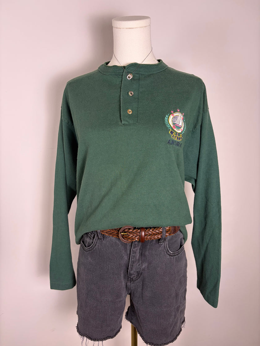 90s Aruba Sailing Henley Shirt