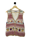 Jantzen Embroidered Granny Floral Picnic Garden Vest