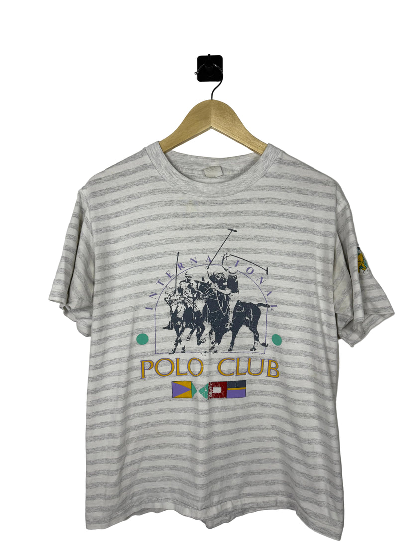 International Polo Club Striped Graphic Tee