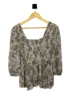Free People Floral Sheer Blouse