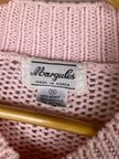 Margules Pink Pastel Cable Knit Button Up Sweater
