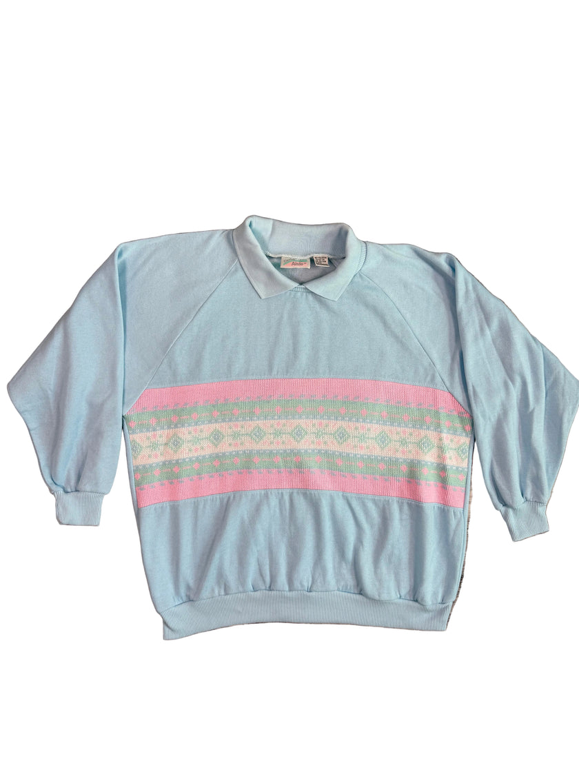 90s Pastel Cottagecore Collared Sweater