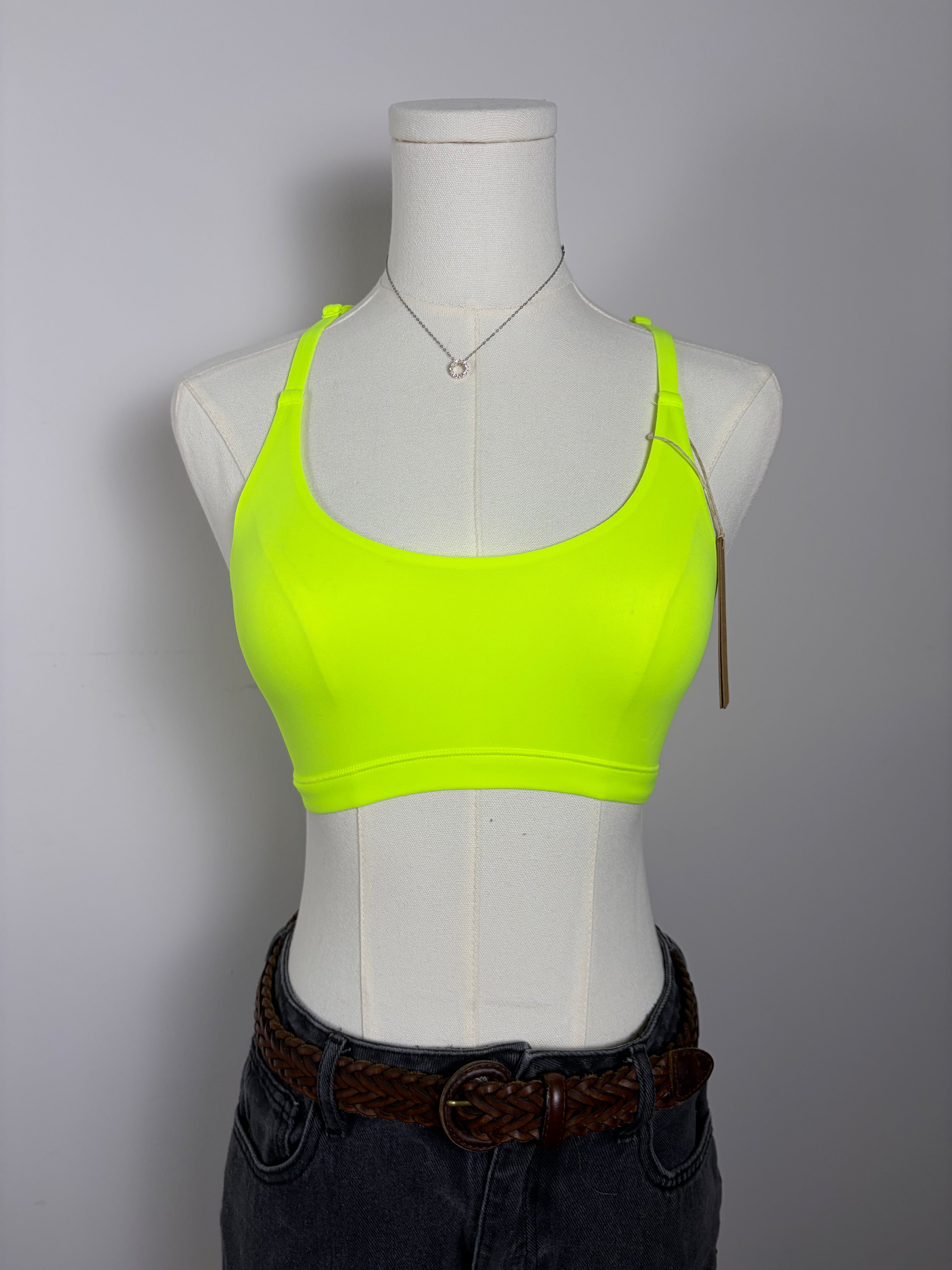 Skims Neon Yellow Racerback Bathing Suit Top