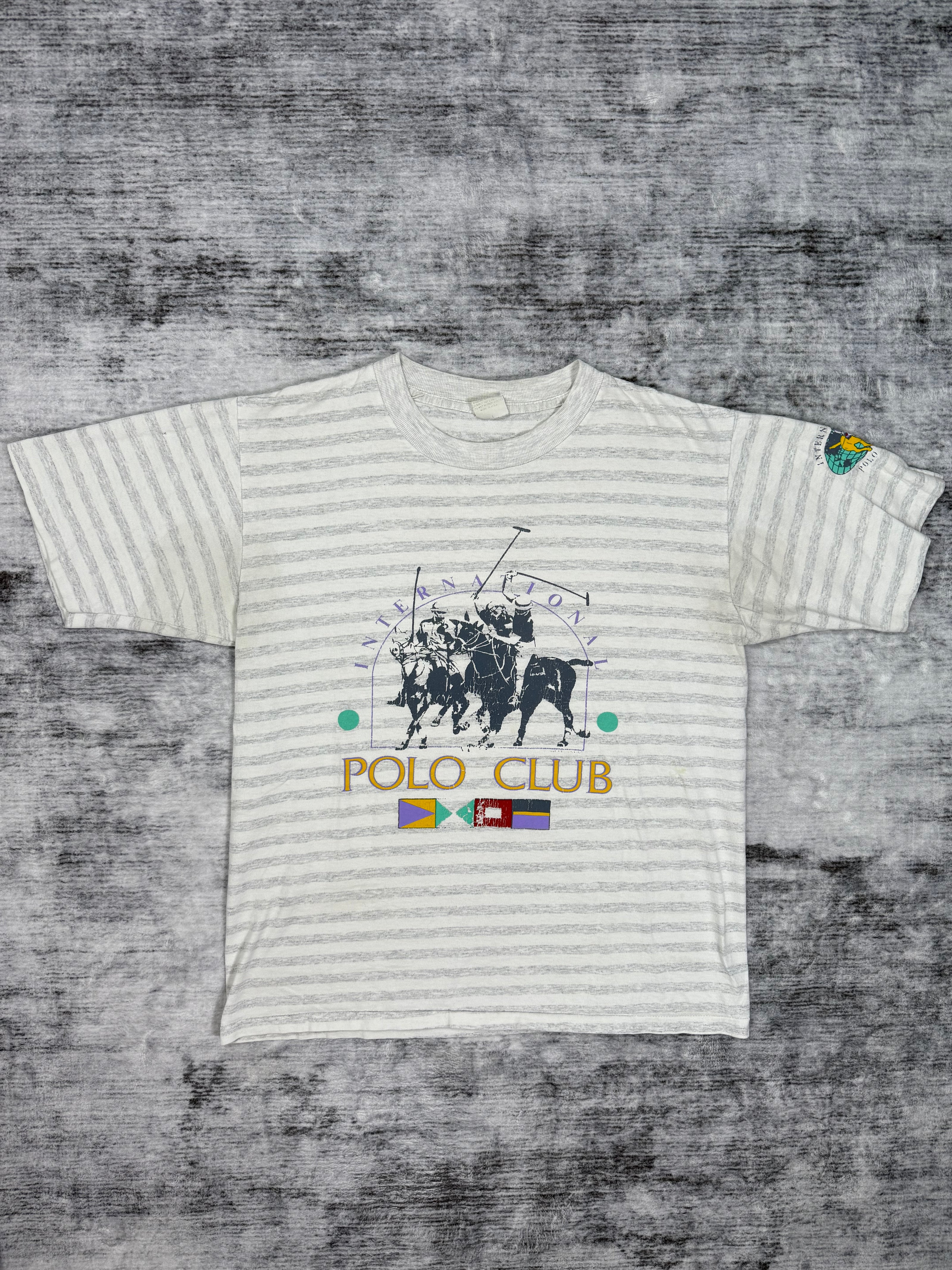 International Polo Club Striped Graphic Tee